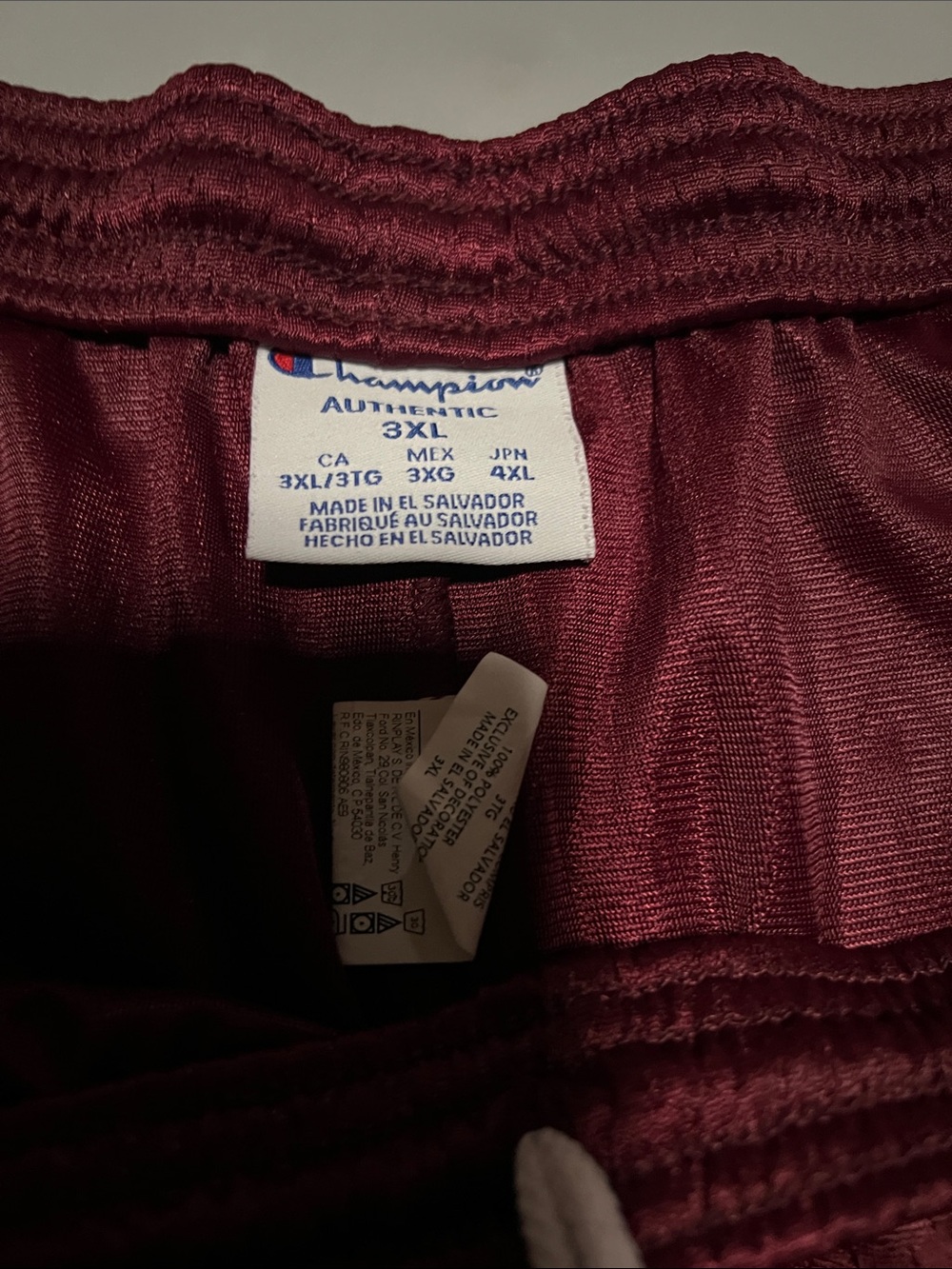 Champion Maroon Athletic Shorts with Drawstring Sz 3XL